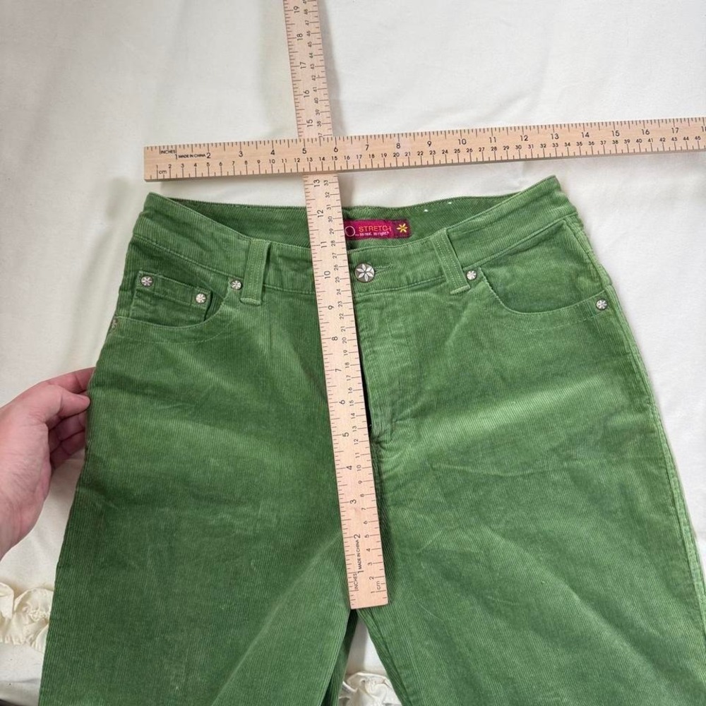 Green corduroy pants  Y2K green corduroy pants SO 26" waist - Picture 4 of 6